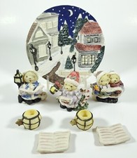 Miniature Christmas Tea Set Teddy Bear Carolers Popular Imports 1996 Vintage