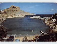 Postcard The acropolis as seen from the harbour of Apostle Paul, Lindos, Greece