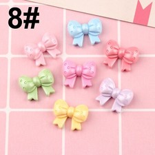 25pcs Mixed Color Flatback Resin Bows Cabochons 21X17mm Embellishment Hair Bows
