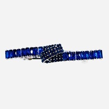 Glam BOW BARRETTE Hair Clip Hairpin made with Swarovski Crystal Nave Blue C51