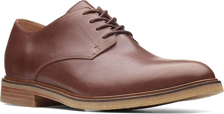 Scarpe casual formali Clarks da uomo Clarkdale Moon in pelle marrone scuro taglia UK9 1 2G 44