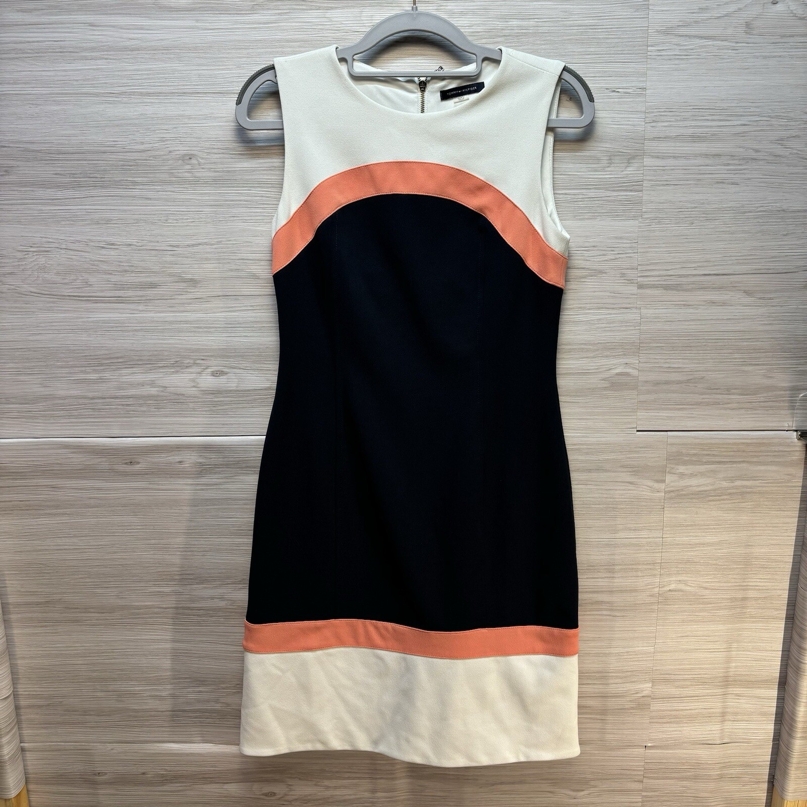 Tommy Hilfiger Women's Pink Pique Colorblock Sheath Dress Size 2 - Quick Delivery