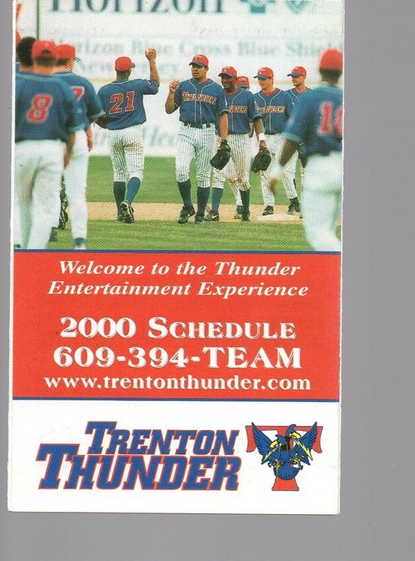 2000 TRENTON THUNDER POCKET SCHEDULE