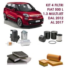 KIT 4 FILTRI PER FIAT 500L 500 L 1.3 MULTIJET DAL 2012 AL 2017 62KW 85CV 199B400