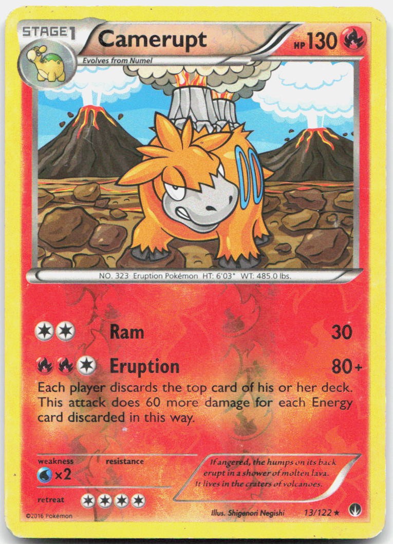 Camerupt 13/122 Rare BREAKpoint Pokemon Reverse Holo Lightly Played