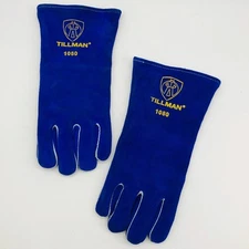 Tillman 1080 Stick Welding Welders Glove Size Large Blue Leather Cotton 1 Pair