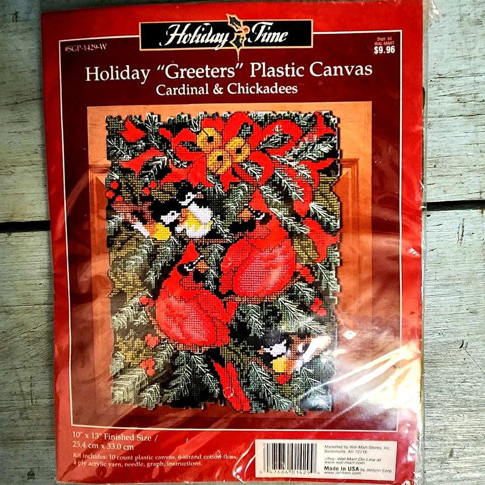Holiday  "Greeters" Plastic Canvas Cardinal & Chickadees SGP-1429 10"x13" In - Image 3 of 4