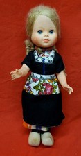 Vintage 12" Dutch Holland Souvenir Doll Sleepy Eyes With Wood Shoes