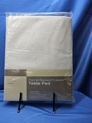 NIP 52'' x 90'' Oblong Flannel Backed Table Pad Protector Elrene Home Fashions