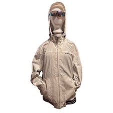 New Tommy Hilfiger Windbreaker Mens Large White Regatta Stowaway Hood Yachting