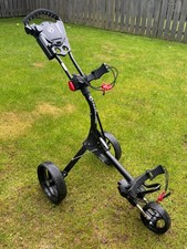 Fazer Pro Compact 3 Wheel Push Golf Trolley + Accessory Station Umbrella Holder