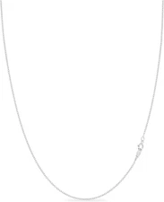 1Mm 925 Sterling Silver Necklace for Women | 16-36 Inch Long Silver, 18K Gold, R