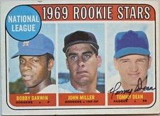 1969 TOPPS Tommy Dean Auto Card #641 National League Rookie Stars  Signed MLB
