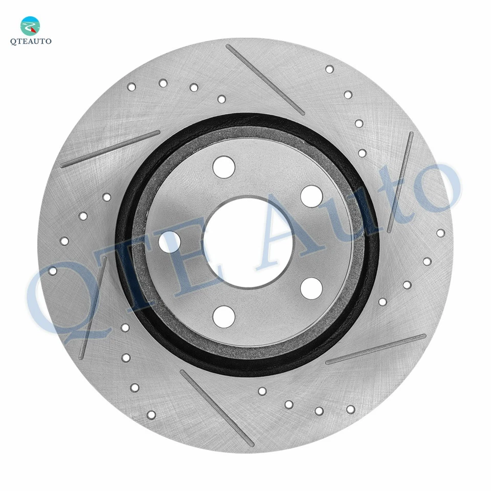 Rotores de disco de freno delanteros ranurados perforados 350 mm para Dodge Durango 2011-2020 Foto 2 de 4