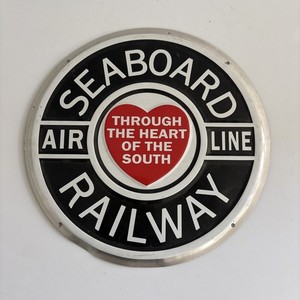 Metal Seaboard Railway Sign 8” Trains And Railroad Collectible