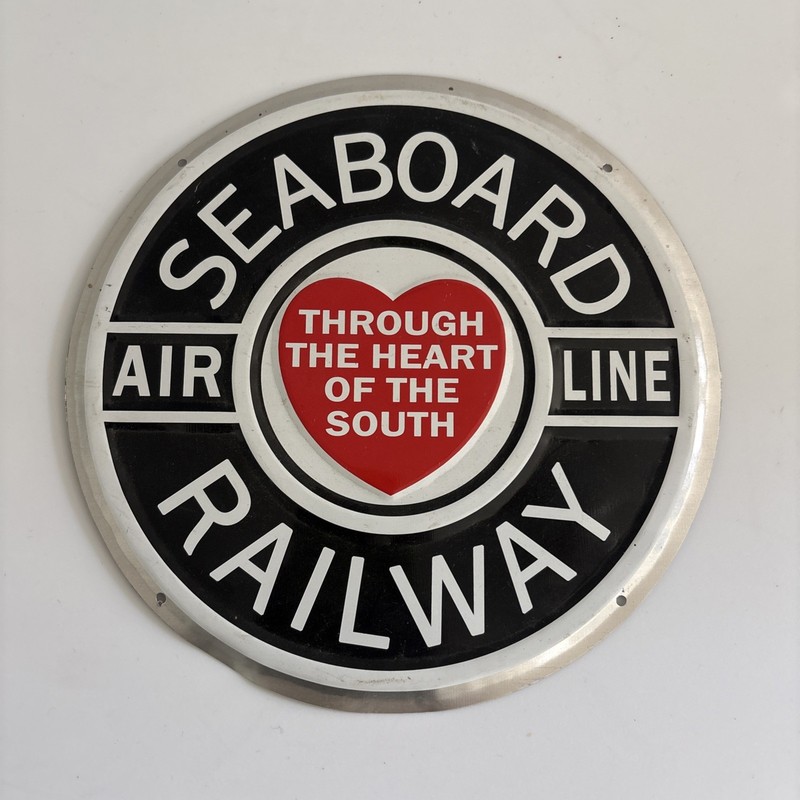 Metal Seaboard Railway Sign 8” Trains And Railroad Collectible