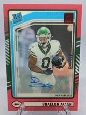 2024 Panini Clearly Donruss - Rated Rookie Auto Braelon Allen Red /149 (RC) Jets