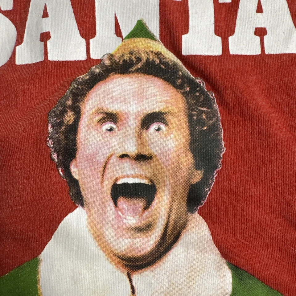Película de Elfos Hombre Rojo "¡Omg Santa! ¡I Know Him!” Camiseta Mediana Foto 3 de 4
