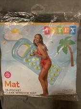 INTEX Teal Blue 18 Pocket Suntanner Pool Mat 74" x 28" Swim Float Swimming