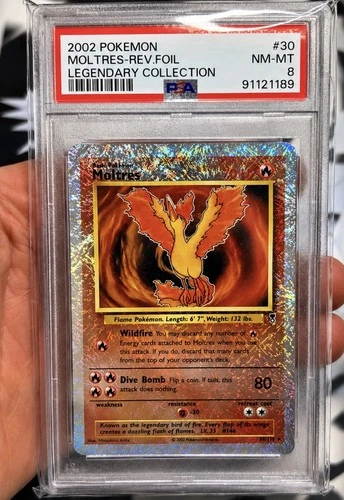 Psa 8 Moltres 30/110 Legendary Collection Reverse Holo