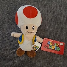 NWT GENUINE Super Mario Bros Red Toad Stuffed Plush All Star Little Buddy 8 In