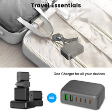 USB C Charging Station,Multiports with 4 USB C and 2 QC USB A,Portable PD Fas...