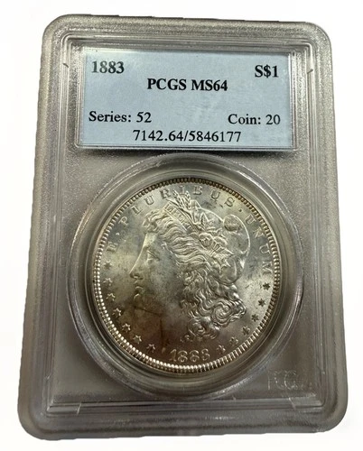 1883 Morgan Silver Dollar PCGS MS64 $1 Brilliant Uncirculated BU Certified Coin