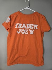 Trader Joe's Orange Short Sleeve Heavy Cotton Employee T-Shirt. Size Large.