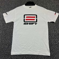 Vintage Shift Motocross Motorcycle Racing Shirt Men Small White Cotton New S