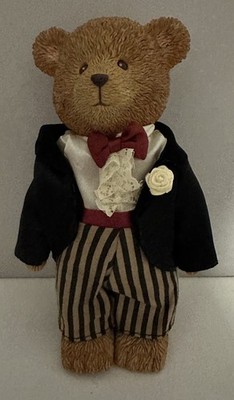 Vintage Russ Berrie Groom Teddy Town Bear Figurine  7  Tall