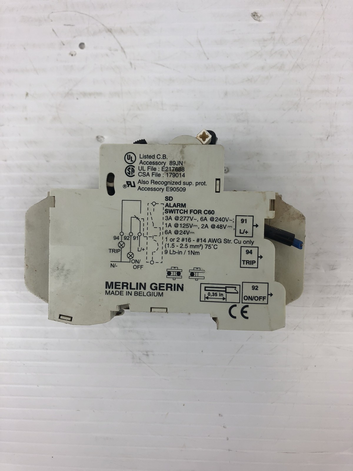 Merlin Gerin C10A 2P Circuit Breaker 60144 No Locking Clasp