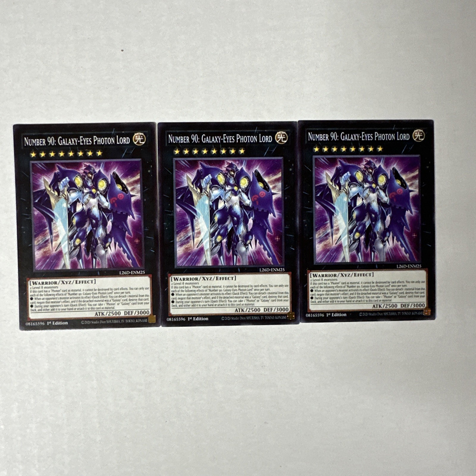 3x Number 90: Galaxy-Eyes Photon Lord Common L26D-ENM25  Legendary Modern Decks