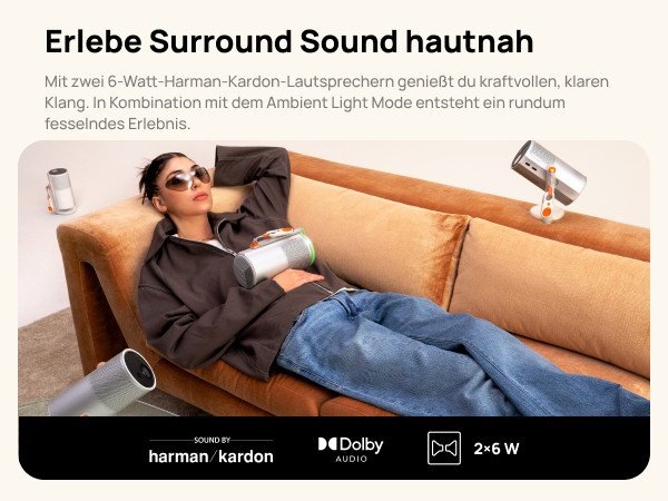 XGIMI MoGo Set di 4 Proiettori con Batteria, Smart Outdoor Home Theater con Supporto PowerBase foto 5