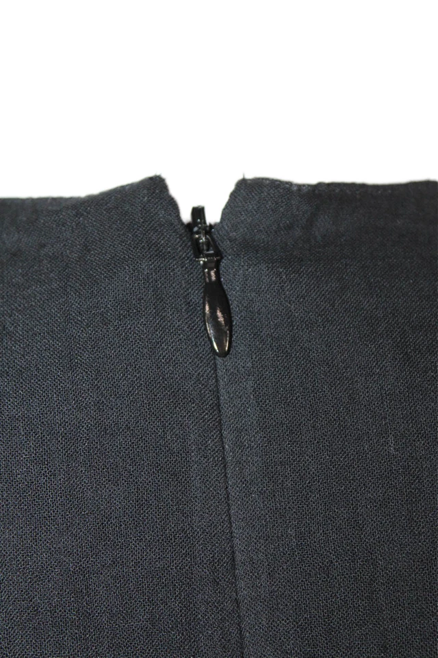 Maxi vestido negro Theory para mujer con cremallera cuello redondo largo talla 6 Foto 4 de 4