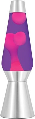 LAVA LAMP 27'' GRANDE SILVER BASE PINK WAX PURPLE LIQUID FACTORY SEALED
