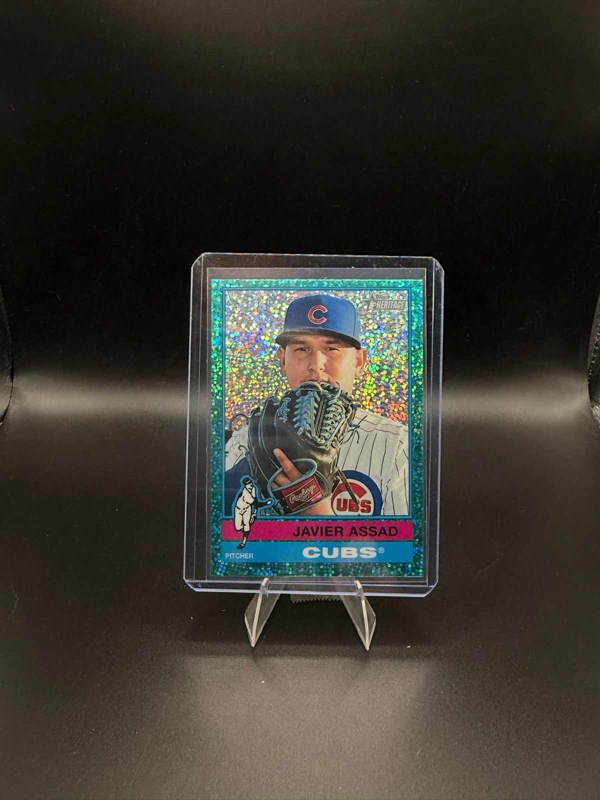 2025 Topps Heritage Chrome Light Blue Sparkle Javier Assad Chicago Cubs #123