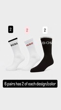 Hugo Boss Men's 6-Pairs crew socks Sz. 6-9