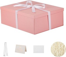 Extra Large Gift Box with Lid 42x32x15.5 cm, Pink Gift Boxes for presents Packa