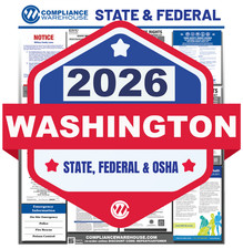 2026 Washington WA State/Fed Labor Law All In1 Compliance Poster Paper/Laminated