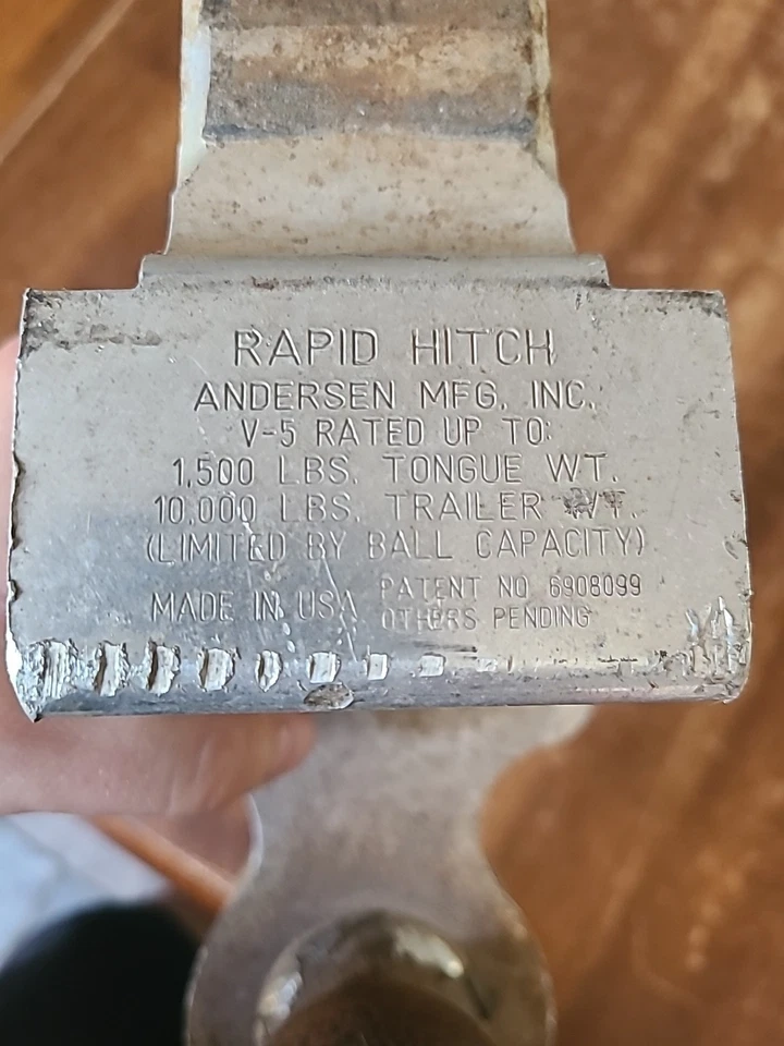 Enganche rápido ajustable Andersen - 8” caída, clasificación V-5 1500 lb lengua con peso EE. UU. Foto 2 de 4