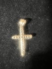 Vintage 10K Yellow Gold CZ Modernist Cross — photo 3
