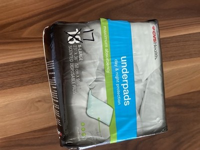 CVS Underpads Day & Night Protection Maximum Absorbency 17 X-Large 23'' x 36''