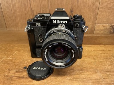 値下 ’82年度名機 Nikon FG 35-70 & MF-15 & MD-E Near Mint ++ w/ MD-E* Nikon FG Black Film Camera Ai-s Zoom Nikkor