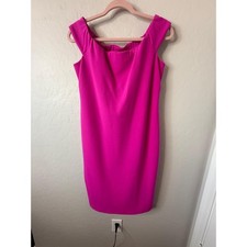 Eliza J Dress Womens 12 Pink Off The Shoulder Sleeveless Fitted Elegant Modern