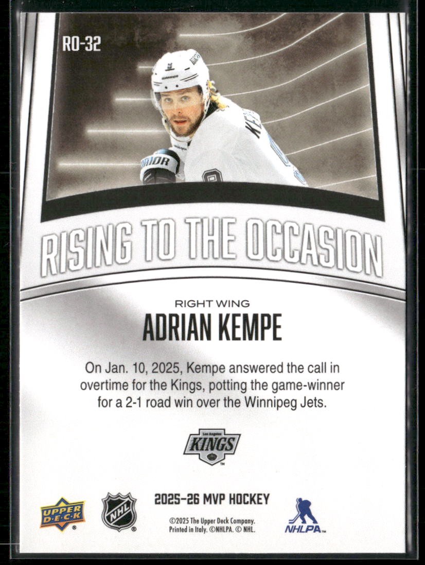 2025-26 Upper Deck MVP Hockey Adrian Kempe Rising To The Occasion