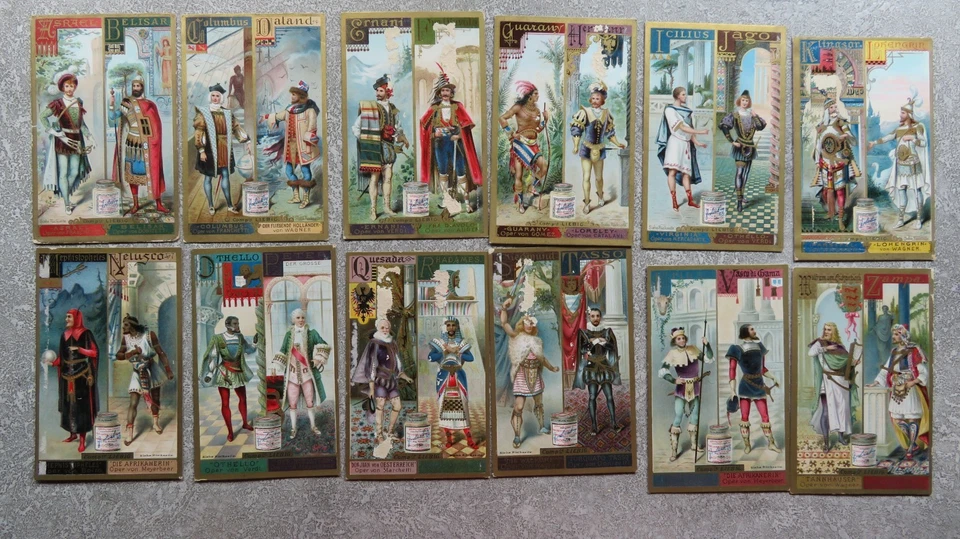 Sammlungsauflösung:  Liebig Serie 238  Alphabet II (Männerkostüme)  1893  RAR - Bild 1 von 4
