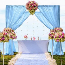 2 PCS Chiffon Backdrop Curtains 10x10 FT Sheer Drapes 59x120 Inch Tulle