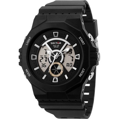 Herrenuhr SECTOR EX-41 R3251237001 Silikon Schwarz Chrono Alarm Dual Time