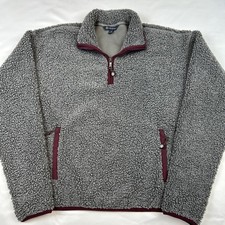 Brooks Brothers 1/4 Zip Fleece Womens Sz Small Gray Sherpa Jacket Mock Pullover