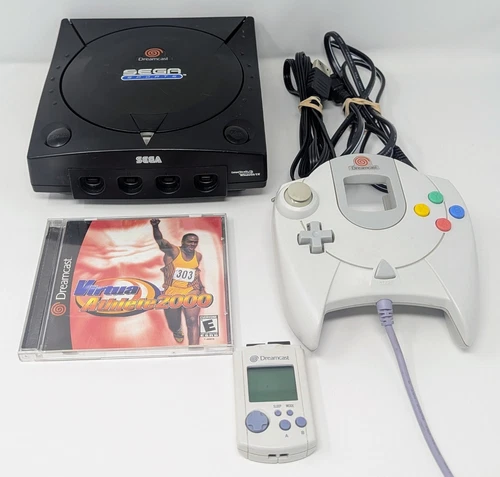 Sega Dreamcast Sports Edition Black Console w/ Virtua Athlete 2000 - Tested!